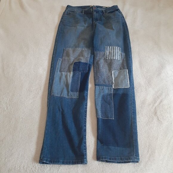 LOGO by Lori Goldstein Women's Size 6 Patchwork Boyfriend Jeans - Picture 2 of 12